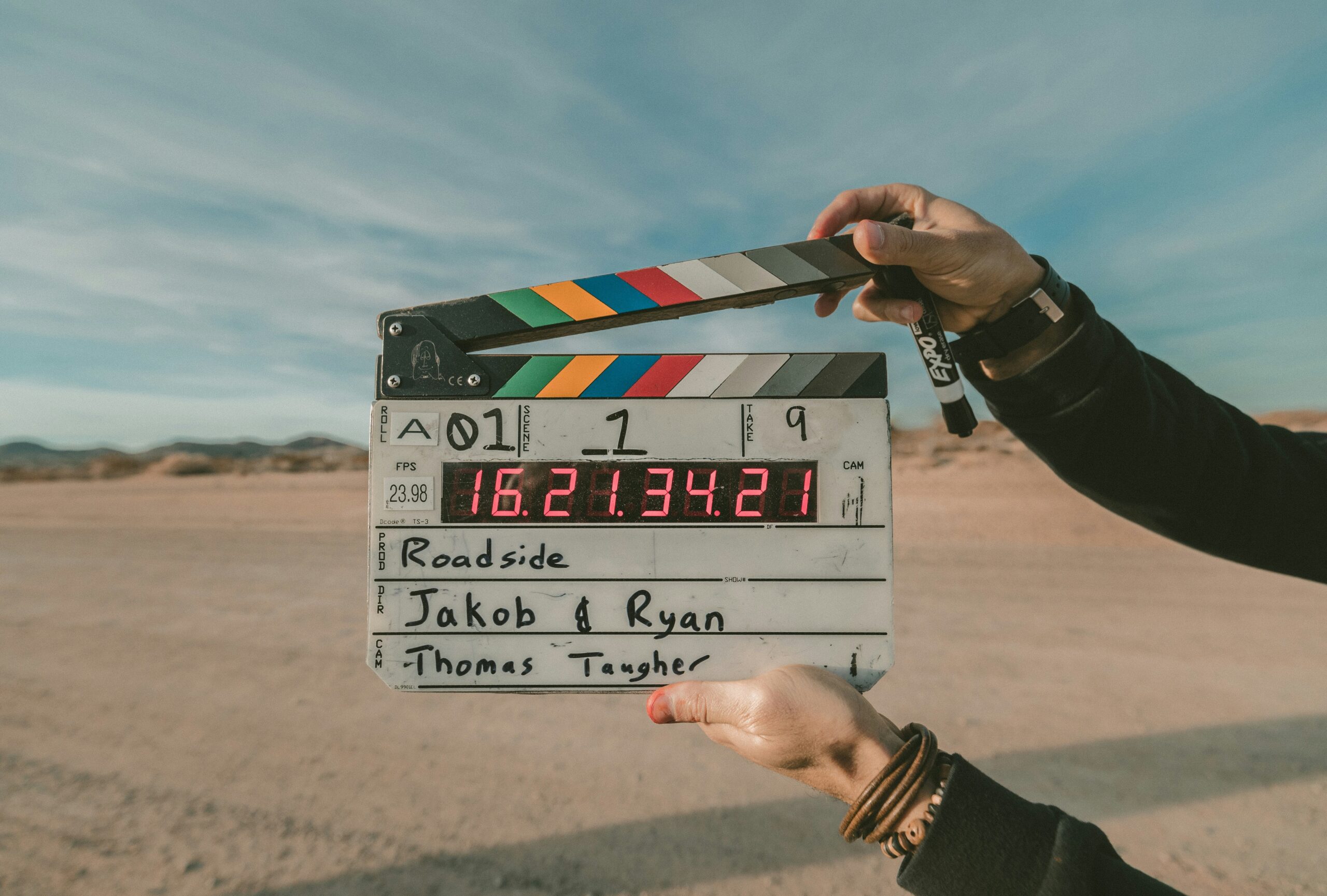 Clapperboard ready for shooting short-form video marketing content.